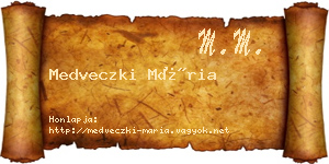 Medveczki Mária névjegykártya